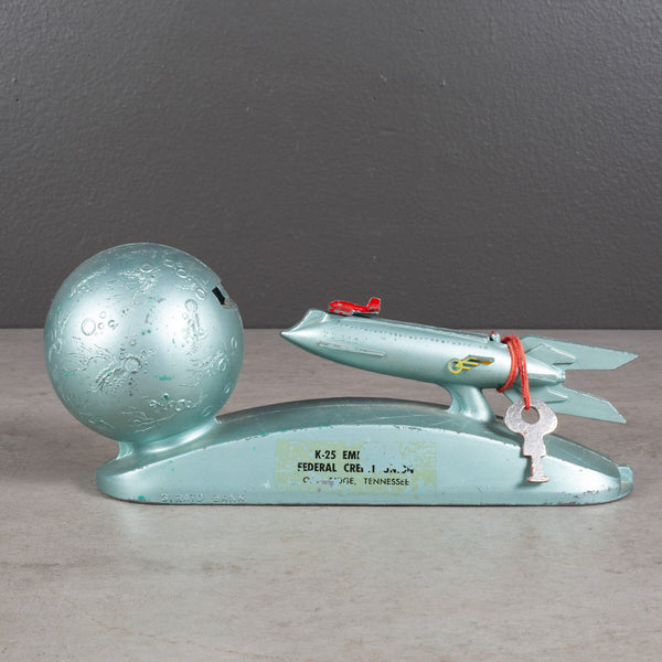 Mid-century Strato Moon Rocket Mechanical Bank c.1950