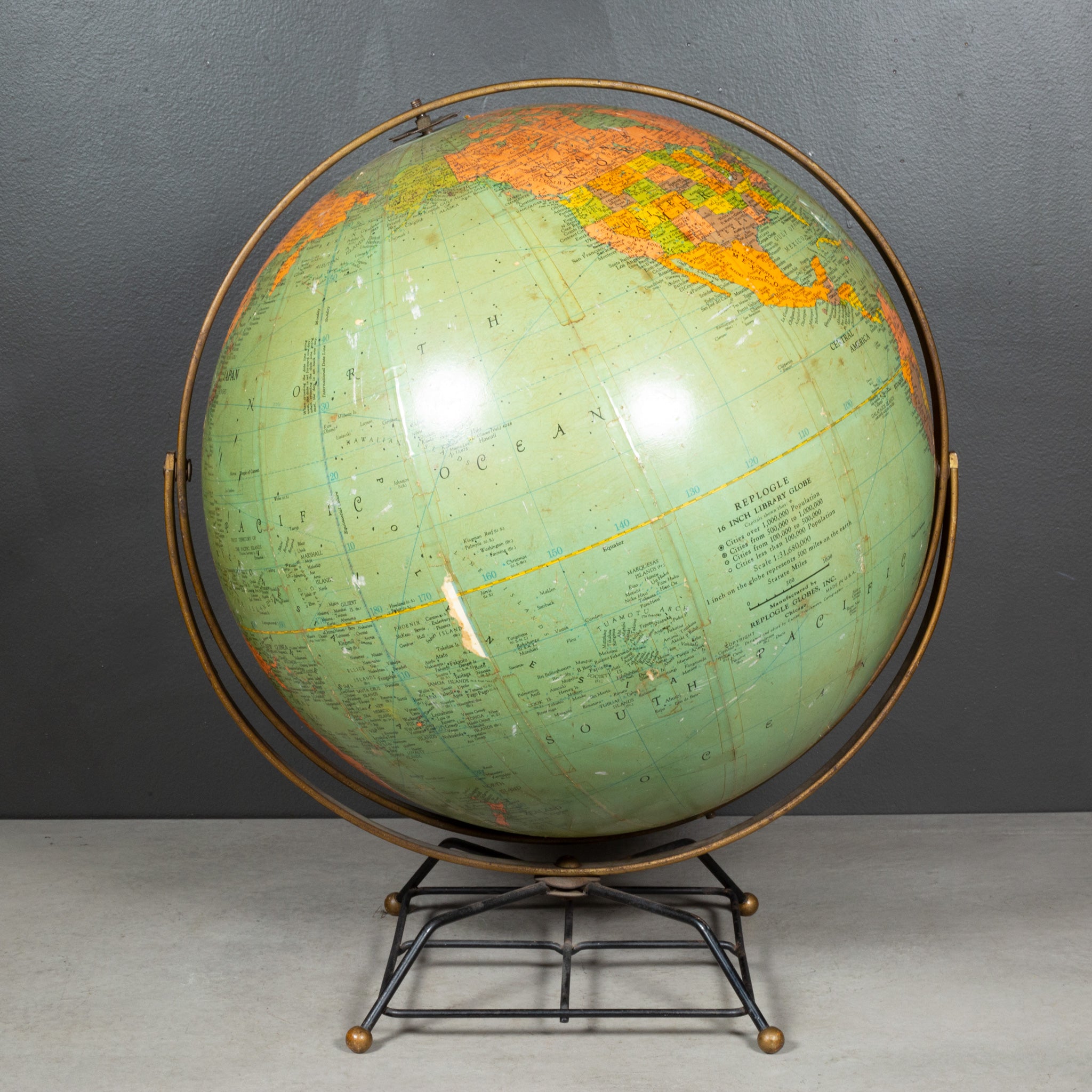 Midcentury Replogle World Globe c.1950 S16 Home