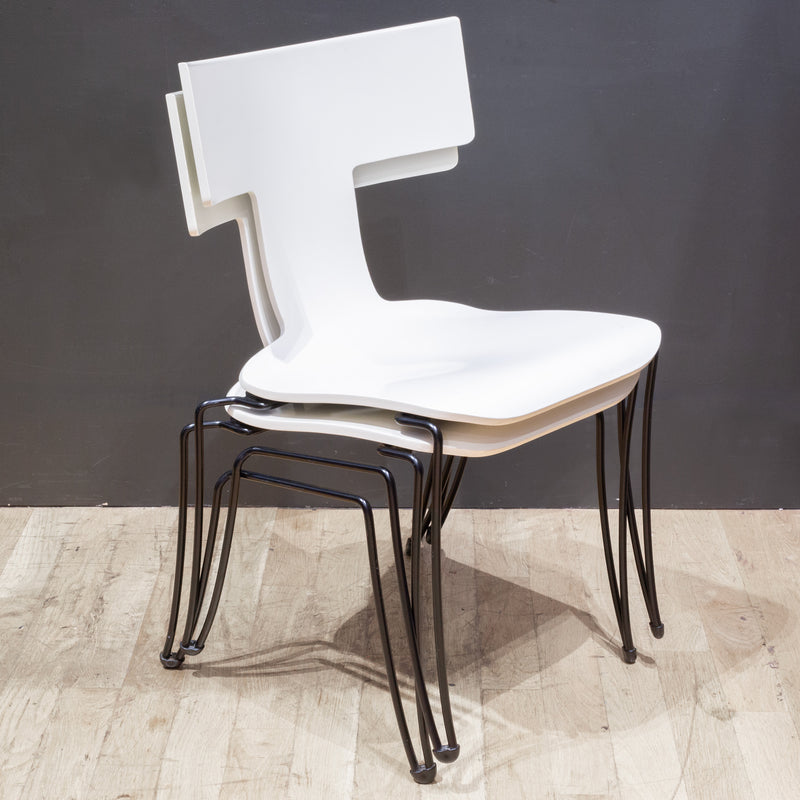 Donghia Ivory Anziano Stackable Dining Chairs by John Hutton