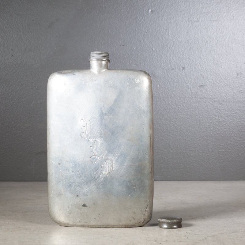 19th c. Sterling Silver Abercrombie & Fitch Flask c.1890-1900