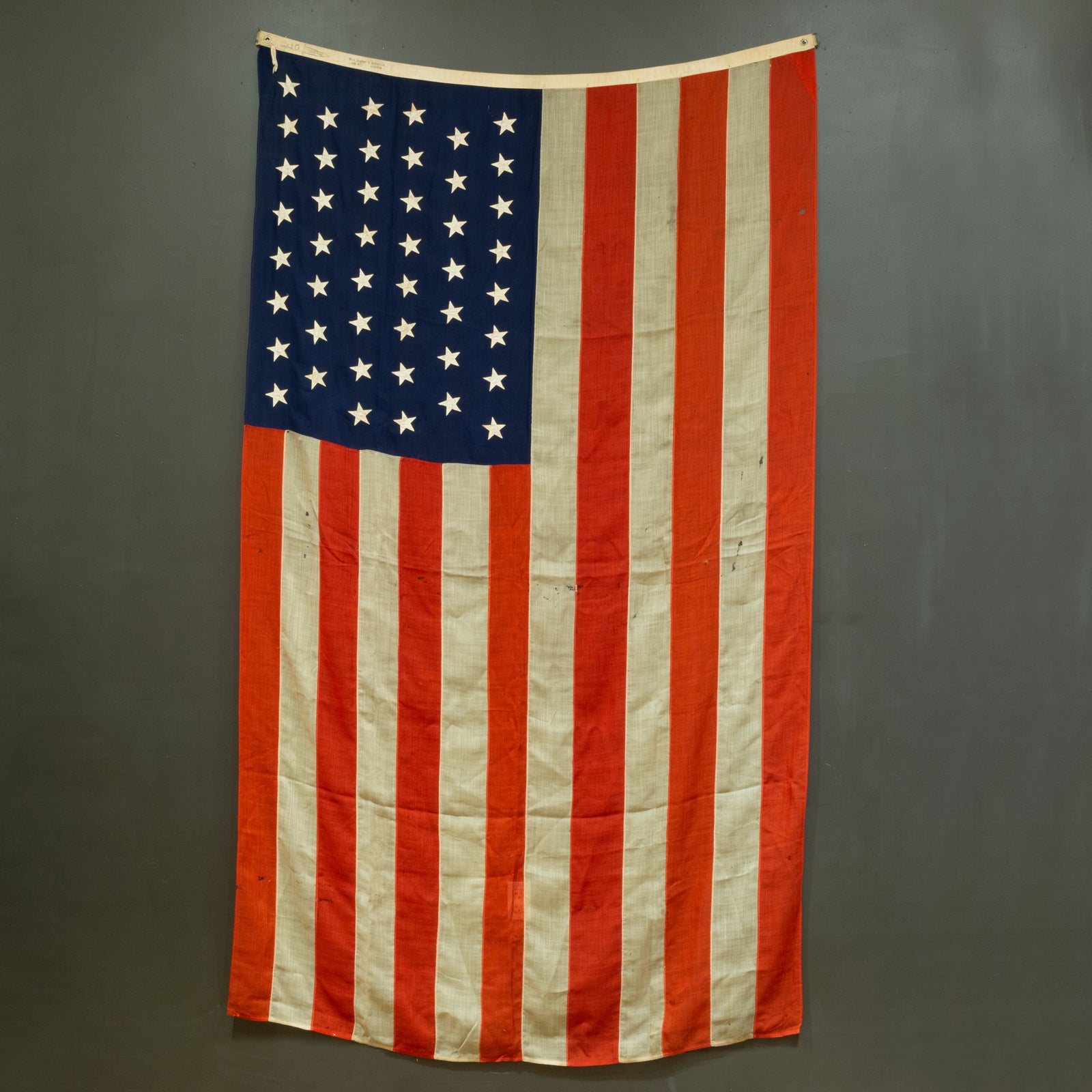Monumental Linen American Flag with 48 Stars c.1940-1950 | S16 Home