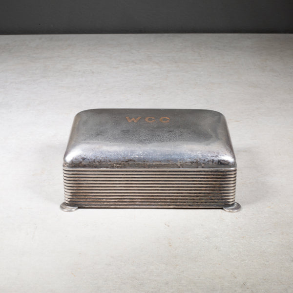 Art Deco Monogrammed "WCC" Silver Plated Cigarette Box c.1930