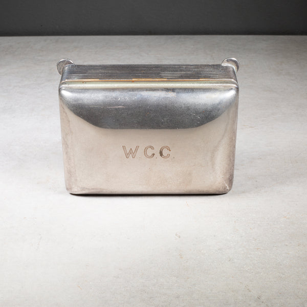 Art Deco Monogrammed "WCC" Silver Plated Cigarette Box c.1930