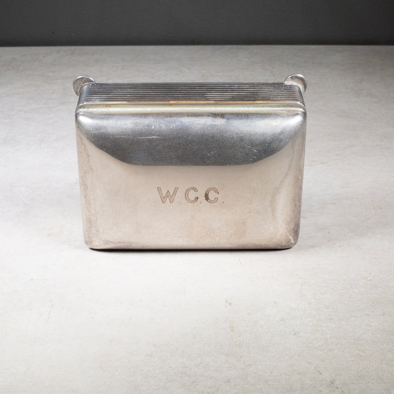 Art Deco Monogrammed "WCC" Silver Plated Cigarette Box c.1930