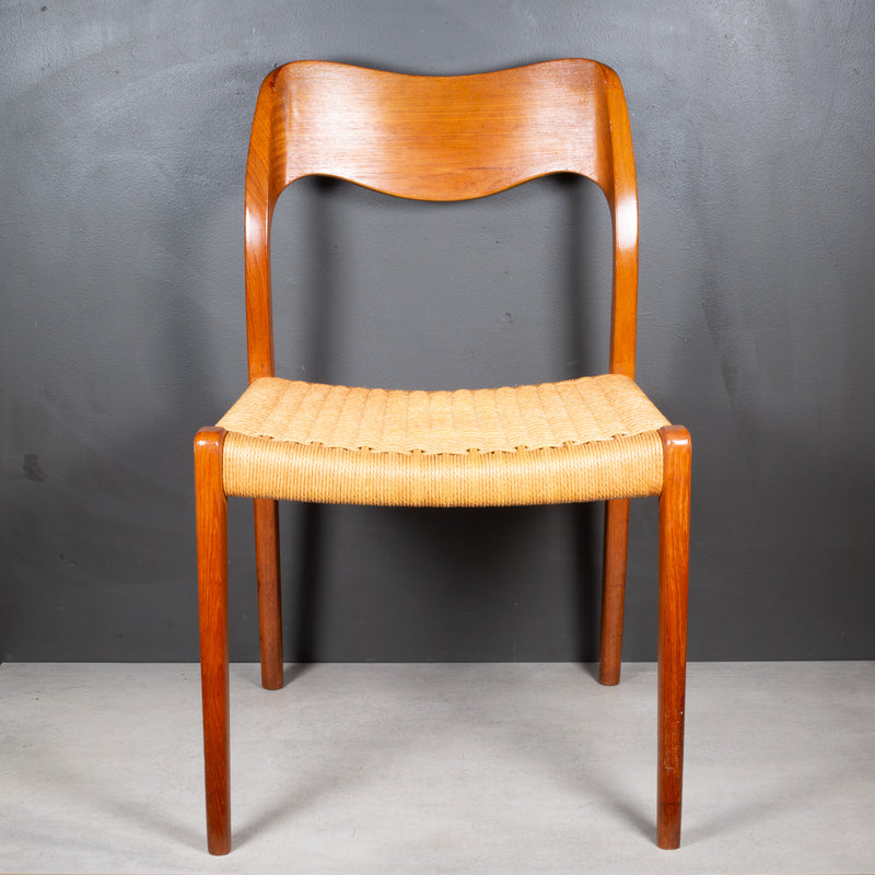 Mid-century Niels Otto Moller Model #71 Teak and Papercord Dining Chairs c.1960