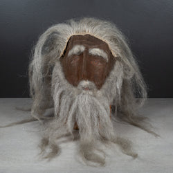 Antique Odd Fellows Ceremonial Mask with Hair and Beard c.1900