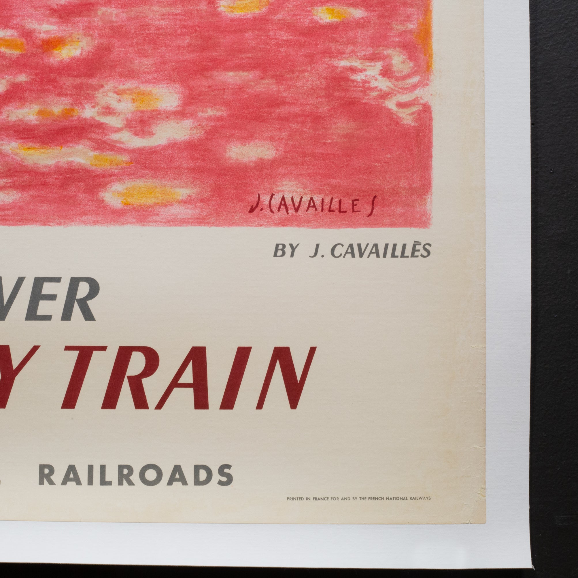 Original Restored French Rail Travel Poster, Languedoc c.1956