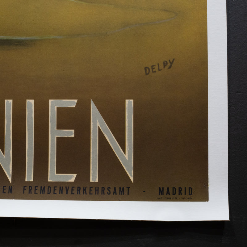 Original Restored German Travel Poster for Spain by Delpy c.1945