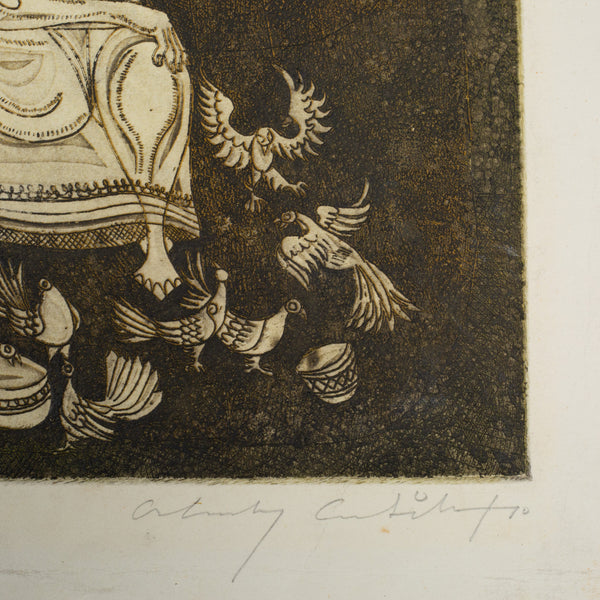 Orlando Castillo, Kalapati, ETCHING ON PAPER, SIGNED, 1970-1975