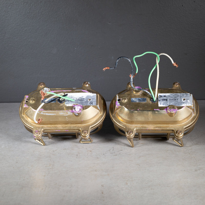 Oval Brass Bulkhead Wall Sconces by Daves Lighting, England