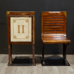 Early 20th c. Pair of Second Class Paris Metro Seats c.1908