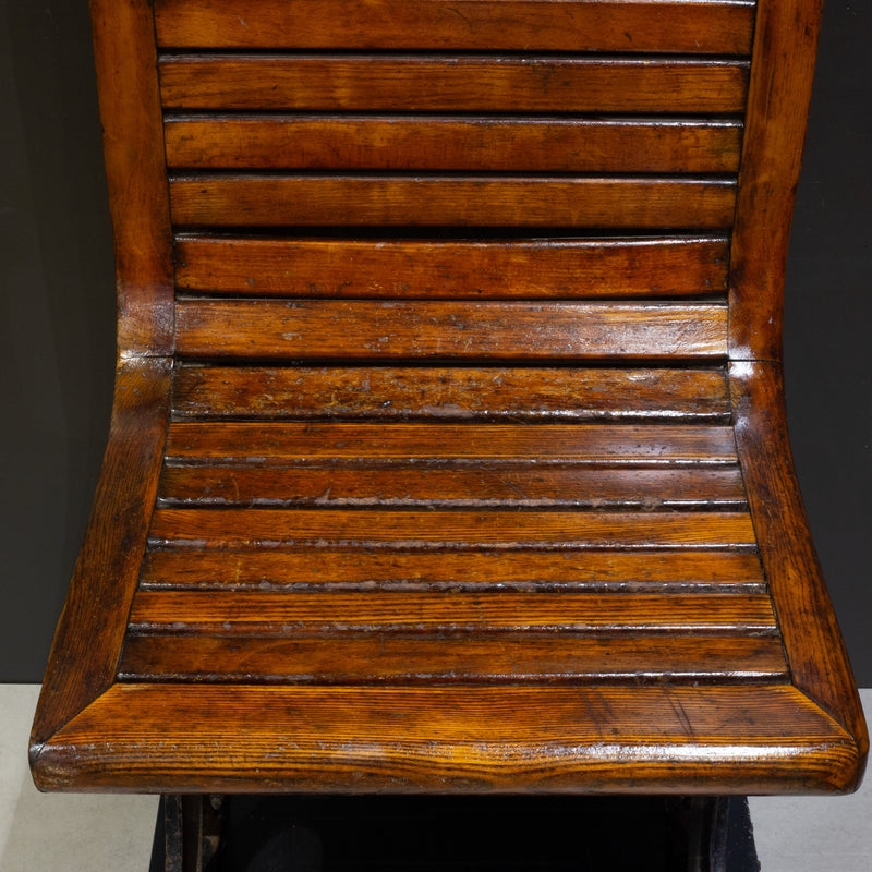 Early 20th c. Pair of Tall Second Class Paris Metro Seats c.1908