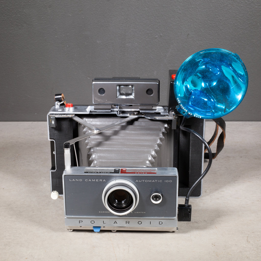 アンティーク ポラロイドカメラ LAND CAMERA 100 Vintage Polaroid Land Camera Automatic 100 with Leather