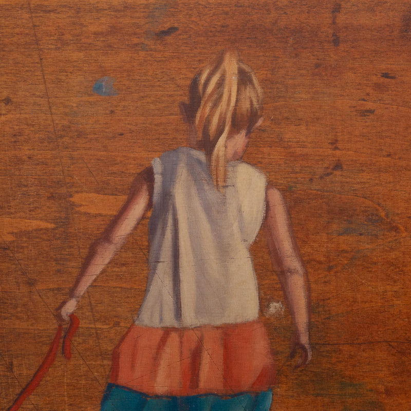 Banksy Style, Girl Pulling Tank, Print on Wood