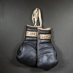 Rare Flores Black Leather Boxing Gloves c.1950