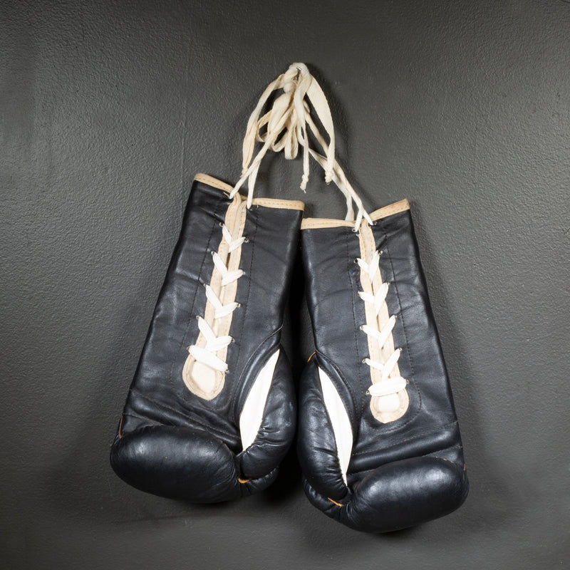 Rare Flores Black Leather Boxing Gloves c.1950