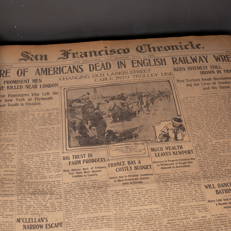 Large San Francisco Chronicle Bound Newspaper Book c.1906