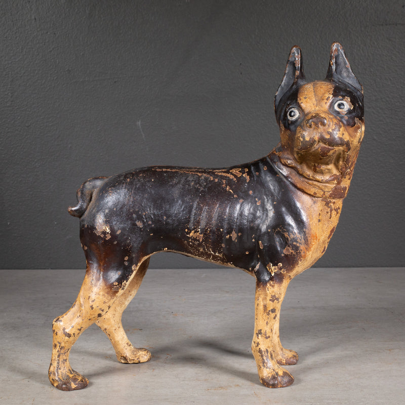 Antique Cast Iron Boston Terrier Doorstop c.1910-1940