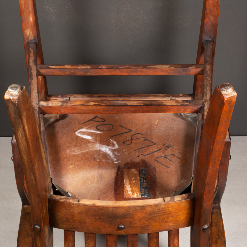 Antique Solid Oak Banker's Desk Chair c.1930-1956