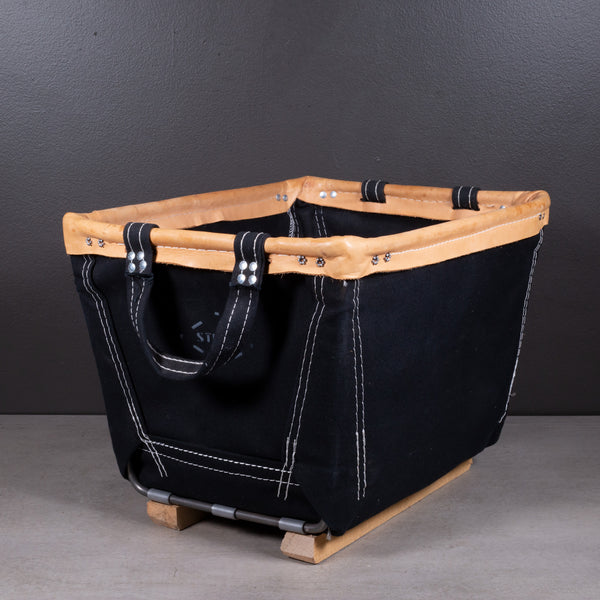 "Steel" Canvas Basket Corp Baskets with Leather Trim