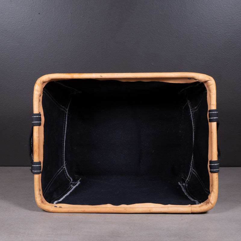 "Steel" Canvas Basket Corp Baskets with Leather Trim