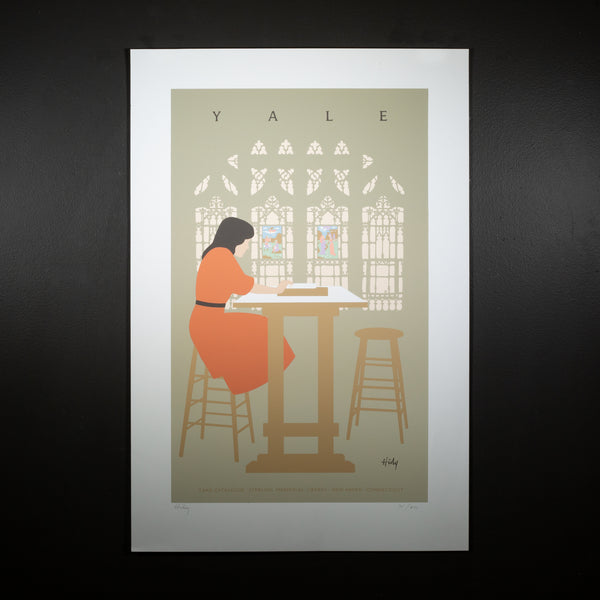Original Lance Hidy, Yale, Card Catalogue, Sterling Memorial Library Poster c.1986
