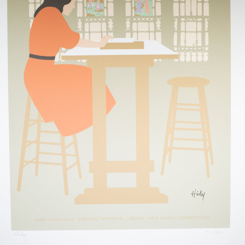 Original Lance Hidy, Yale, Card Catalogue, Sterling Memorial Library Poster c.1986