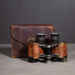 B-COMPANY アンティーク調鏡 World War Era US Army Signal Corps Binoculars and Leather Case c