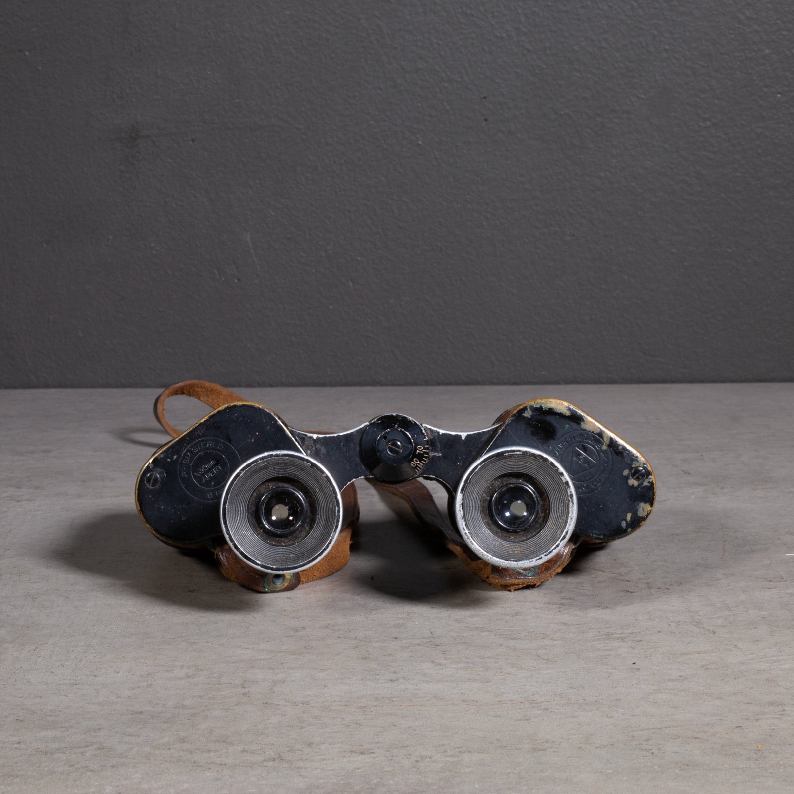 World War Era US Army Signal Corps Binoculars and Leather Case c