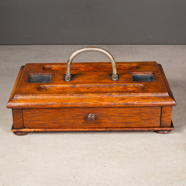 19th c. Oak Ink Well Box c.1800s