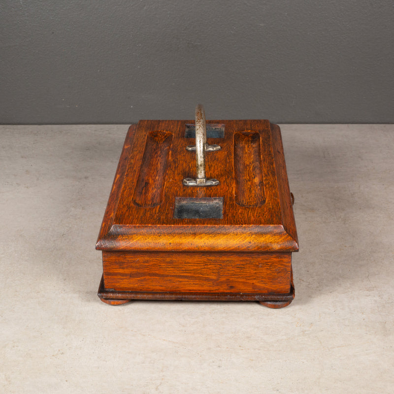 19th c. Oak Ink Well Box c.1800s