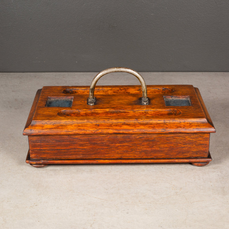 19th c. Oak Ink Well Box c.1800s