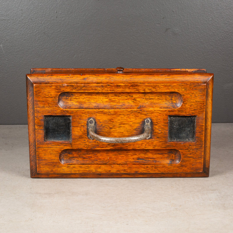 19th c. Oak Ink Well Box c.1800s