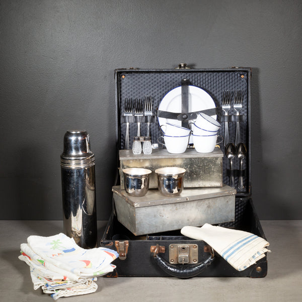 Early 20th C. Automobile Five Person Picnic Set c.1914-1917
