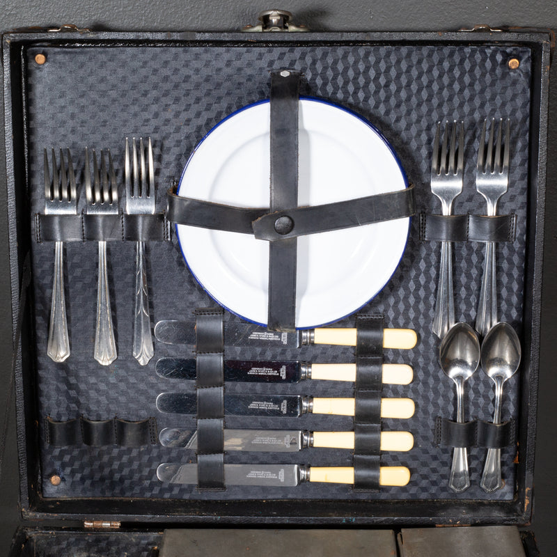 Early 20th C. Automobile Five Person Picnic Set c.1914-1917