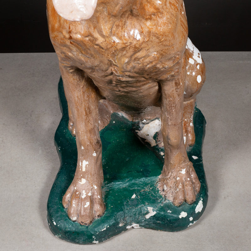 Mid-century French Cast Stone Shepard Garden Dog Sculpture c.1950