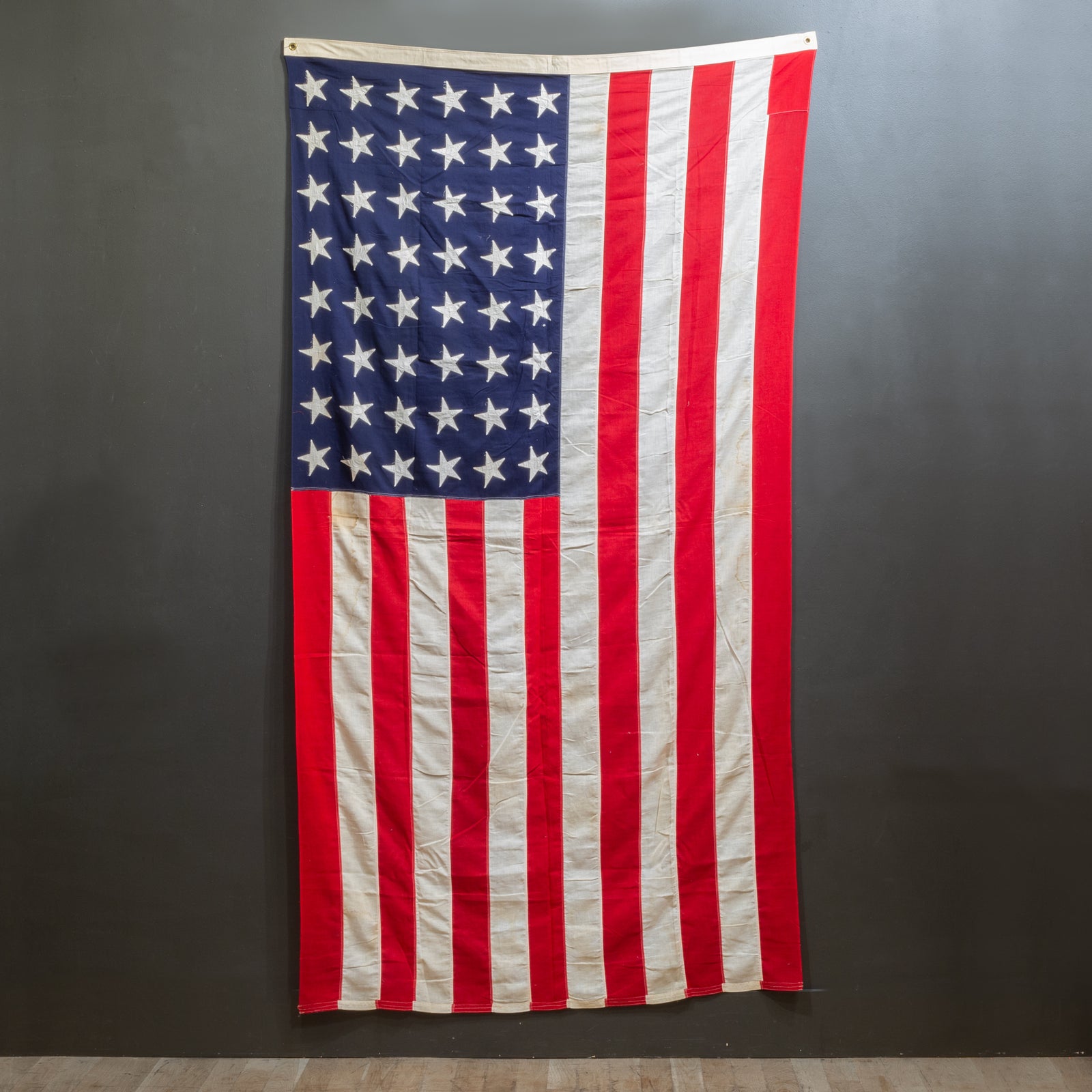 M*o様 40s〜50sUSA 48スター 星条旗 ヴィンテージ ポール付き ア vintage-american-flag-48-stars