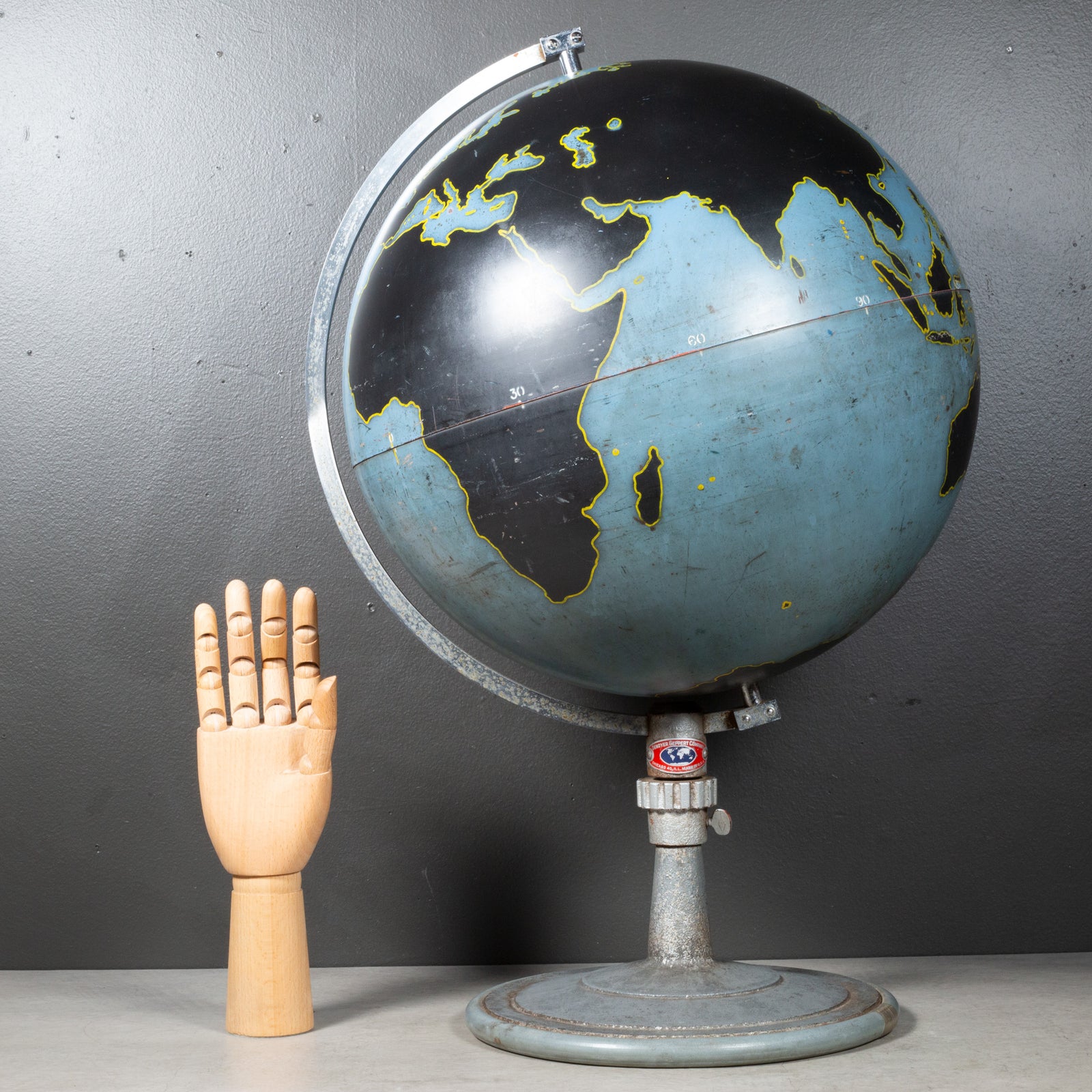 60s ビンテージDENOYER GEPPERT社製 地球儀 アメリカン雑貨