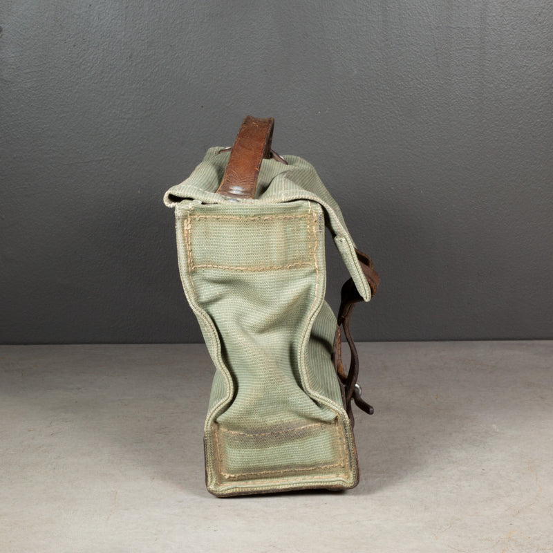 WWII Swiss Army Medic Supply Leather and Canvas Carrying Case c.1940