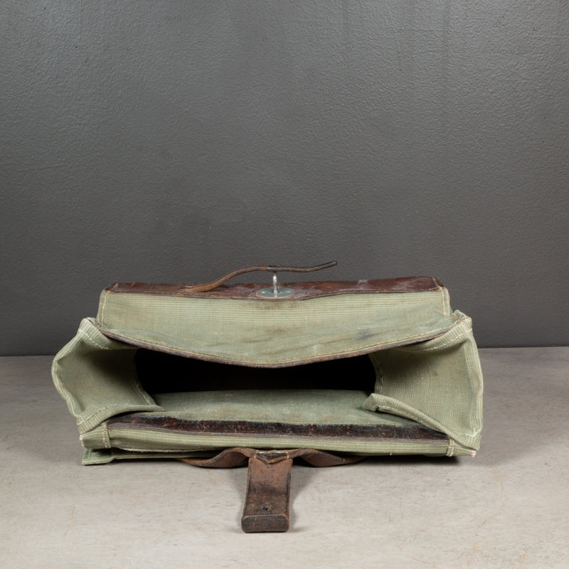 WWII Swiss Army Medic Supply Leather and Canvas Carrying Case c.1940