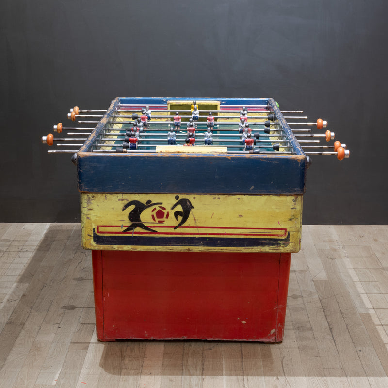 Vintage Mexican Foosball Table with Metal Players c.1940