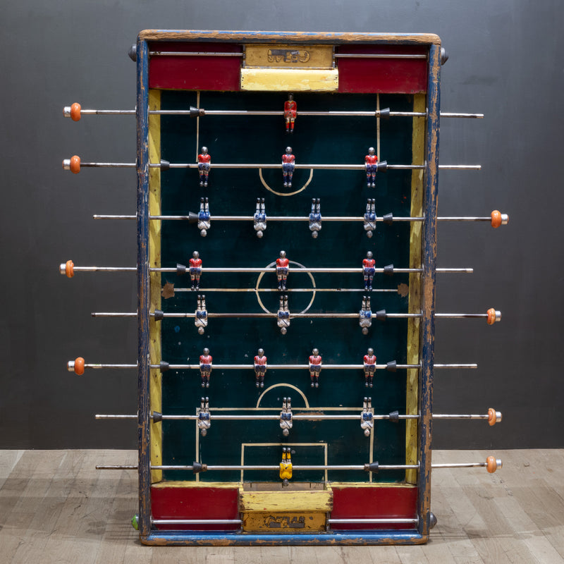 Vintage Mexican Foosball Table with Metal Players c.1940