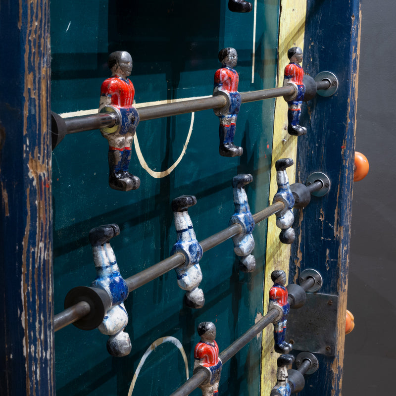 Vintage Mexican Foosball Table with Metal Players c.1940