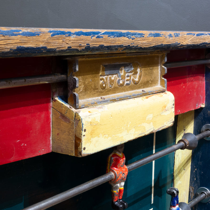 Vintage Mexican Foosball Table with Metal Players c.1940