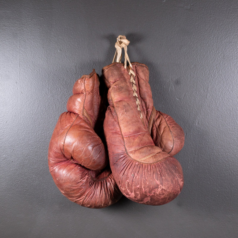 Large Vintage Leather and Horse Hair Boxing Gloves c.1950
