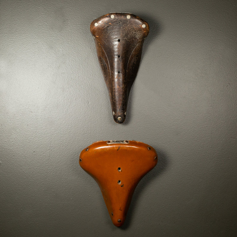 Vintage Italian and French Leather Bicycle Seats c.1930