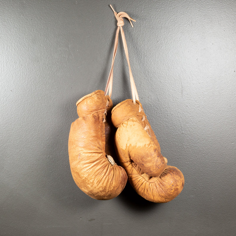 Vintage Leather and Horse Hair Boxing Gloves c.1950-1960