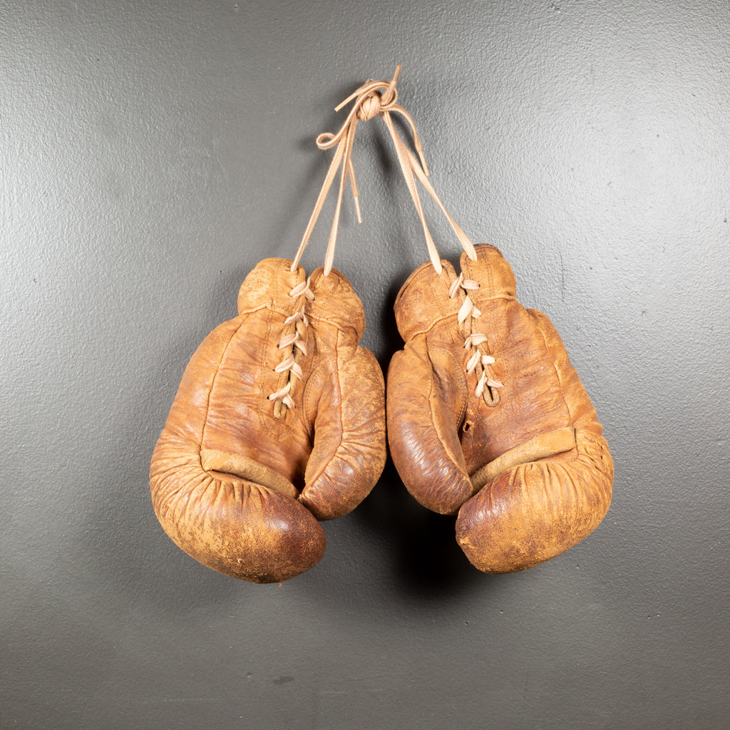 Vintage Leather and Horse Hair Boxing Gloves c.1950-1960 | S16 Home