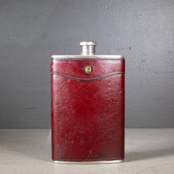 West German Leather Hip Flask for Saks Fifth Avenue c.1960
