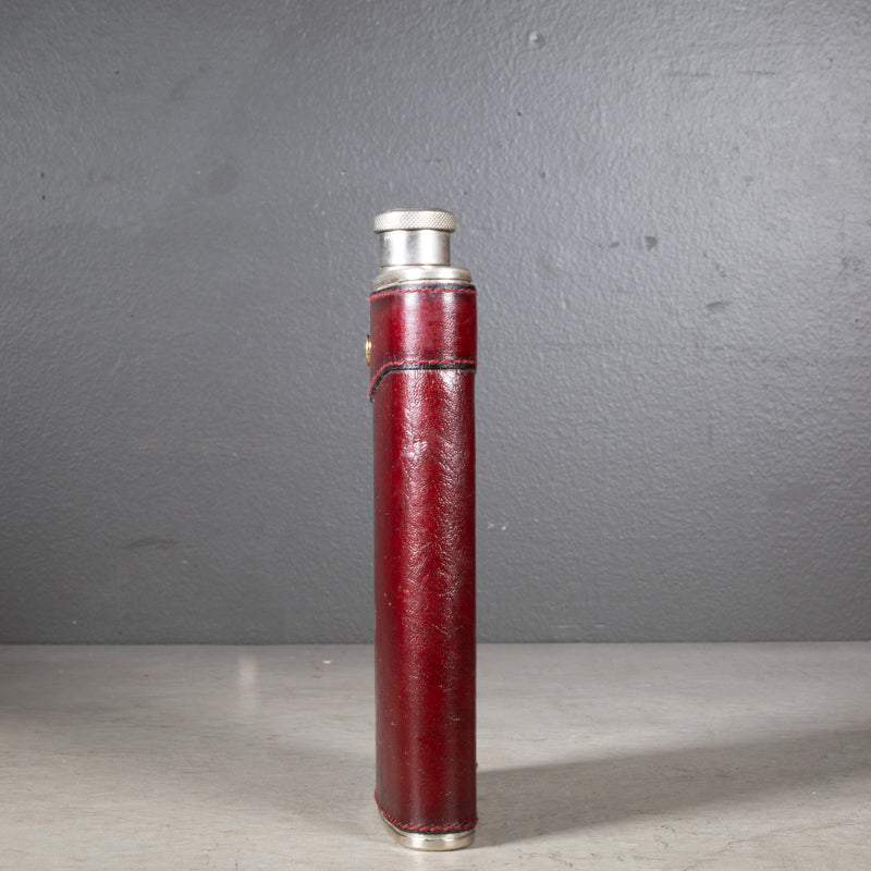 West German Leather Hip Flask for Saks Fifth Avenue c.1960